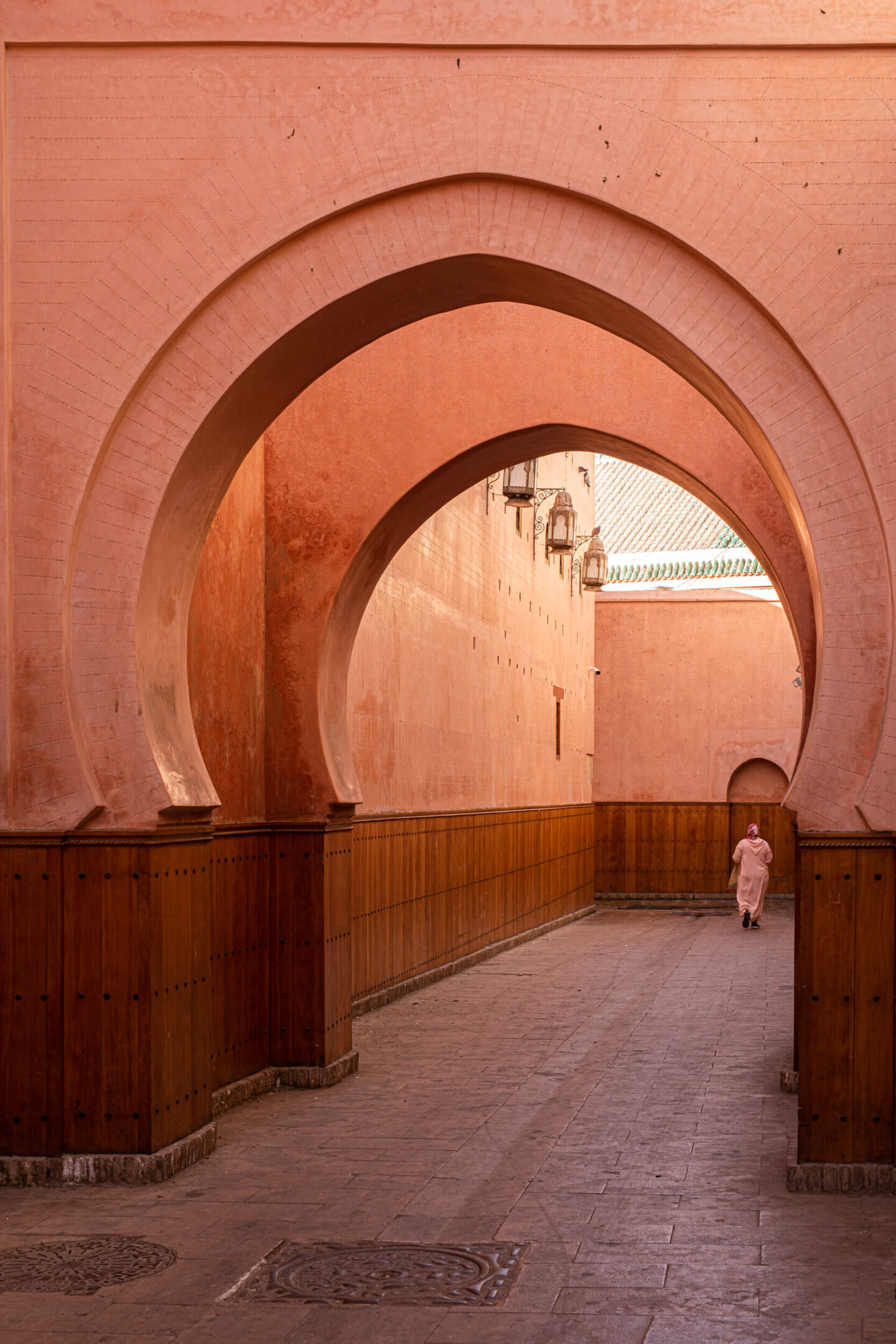 Keyhole arches in the medina in Marrakech